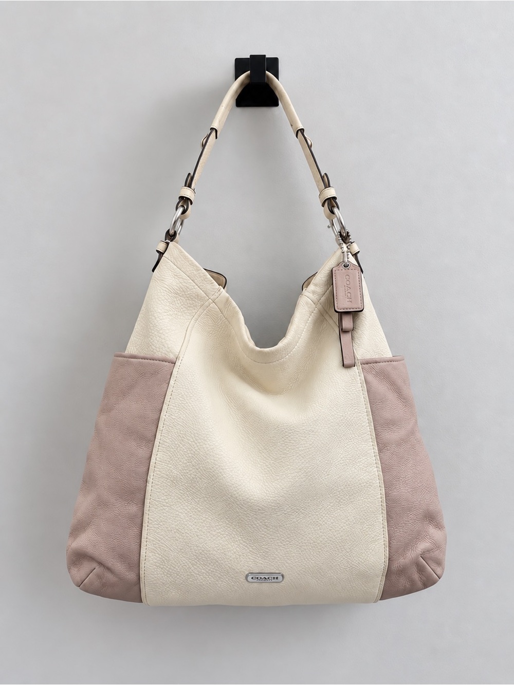 Coach Park Colorblock Leather Hobo Bag (Style Number F31304) Parachment/putty